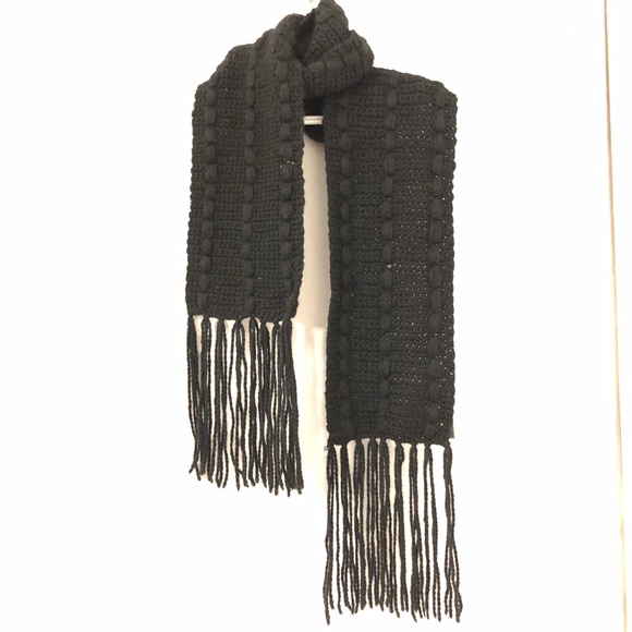 Chunky knit black scarf - Picture 1 of 4